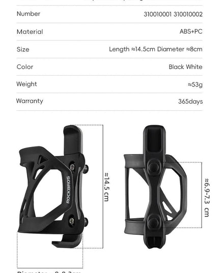 ROCKBROS Bicycle Water Bottle Cage Road Mountain Bicycle Bottle Rack ABS+PC Lightweight Cycling Bottle Bracket Water Cup Rack