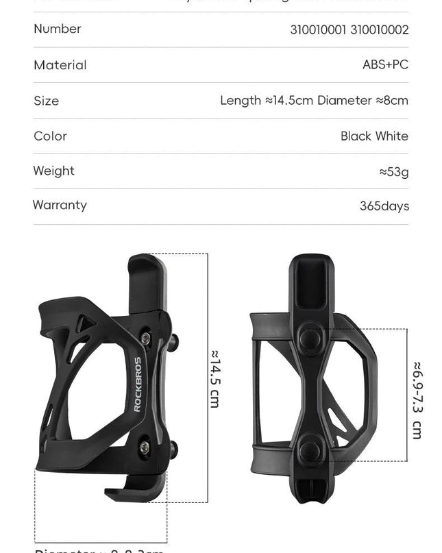 ROCKBROS Bicycle Water Bottle Cage Road Mountain Bicycle Bottle Rack ABS+PC Lightweight Cycling Bottle Bracket Water Cup Rack