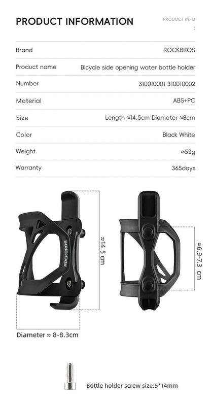 ROCKBROS Bicycle Water Bottle Cage Road Mountain Bicycle Bottle Rack ABS+PC Lightweight Cycling Bottle Bracket Water Cup Rack