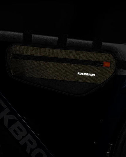 ROCKBROS Bicycle Frame Tube Bag Reflective 1.7L Bike Top Bottom Tube Bag Frame Bag Large Capacity MTB Cycling Pannier Portable