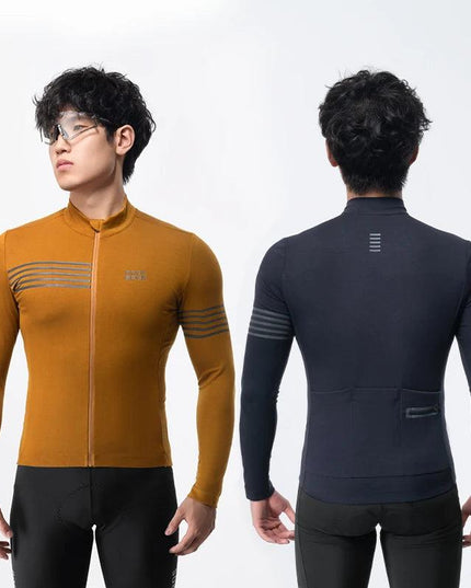 ROCKBROS Winter Cycling Jacket Warm Long Sleeves Top Riding Clothing Tight Reflective Logo Men's Cycling Jersey Profession Cloth