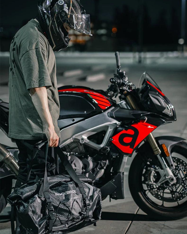 ROCKBROS Waterproof Motorcycle Pannier PVC 20L-60L Tail Bag Travel  Rear Seat Luggage Bag Multiple Carry Motorcycle AccessorIes