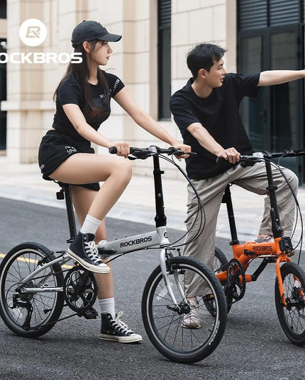 ROCKBROS 20 inch Folding Bike with Shimano 8-speed Aluminium Alloy Frame V Brake Lightweight Adult Unisex Adjustable Bike