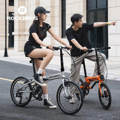 ROCKBROS 20 inch Folding Bike with Shimano 8-speed Aluminium Alloy Frame V Brake Lightweight Adult Unisex Adjustable Bike