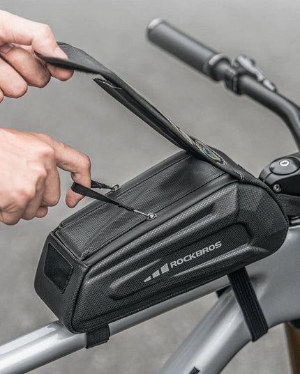ROCKBROS Bike Bag 1.7L Phone Bag Waterproof Front Frame Cycling Bag Touch Screen Case Holder Hard Shell Bike Bag Mtb Accessories
