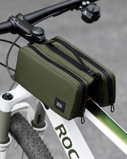 ROCKBROS Bicycle Top Tube Bag 2L Capacity Scratch-Resistant Road Mountain Bike Frame Bag Cycling Tools Bag Stable Elastic Band