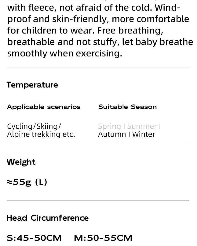 ROCKBROS Children‘s Winter Cycling Caps Riding Face Cover Windproof Outdoor Hiking Warm Neck Face Breathable Bike Hat Balaclava