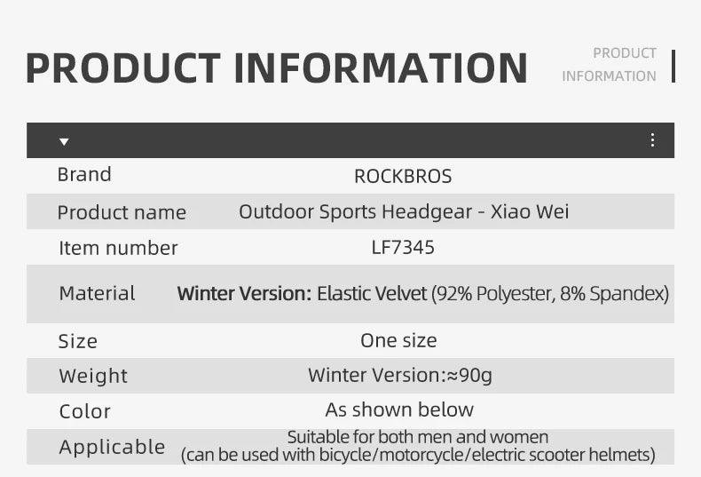 ROCKBROS Winter Face Mask Breathable Ski Cycling Scarf Running Training Balaclava Outdoor Sports Warm Winderproof Bike Equipment