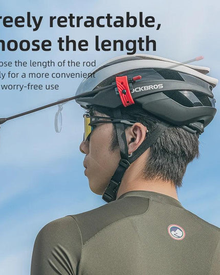 ROCKBROS Bicycle Helmet Rearview Mirror 360 Degree Rotatable Flexible Aluminum Safety Motorcycle Helmet Adjustable Riding Mirror
