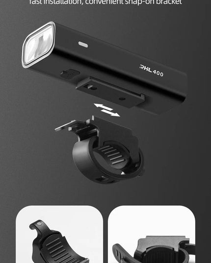ROCKBROS Bike Light Waterproof Type-C Rechargeable Bicycle Headlight 200M Range Flashlight With Tail light Cycling Accessory