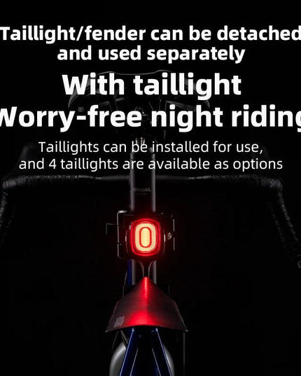 ROCKBROS Bicycle Mudguard With Taillight Quick Release Road Bike Mudguard PP Aluminum Alloy  Support Fender Adjustable Parts