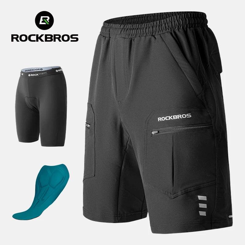 ROCKBROS Cycling Shorts Separable Underwear Shorts MTB Sports Casual Pants Bike Shorts Fitness Breathable Outdoor Ciclismo Pants