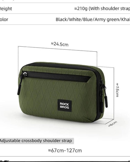 ROCKBROS Bicycle Bag Portable Lightweight MTB Road Bike Handlebar Bag 2.1L Big Capacity Multifunctional Riding Shoulder Bag