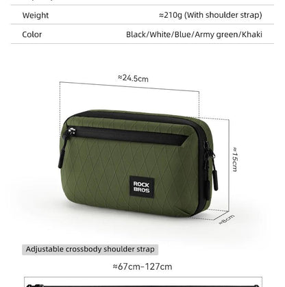 ROCKBROS Bicycle Bag Portable Lightweight MTB Road Bike Handlebar Bag 2.1L Big Capacity Multifunctional Riding Shoulder Bag