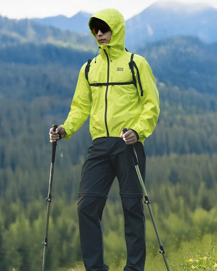 ROCKBROS Waterproof Cycling Jacket Raincoat Waterproof Breathable Outdoor Sport Windbreaker Cycling Hiking Men Women EUR Size