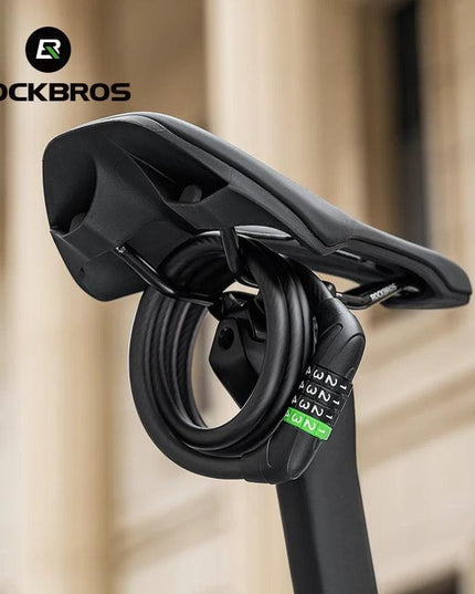 ROCKBROS Bike Cable Lock MTB Road Bicycle Anti-Theft Password Lock PVC Steel Cable Lock for Motorcycle Scooter Bike Accessories