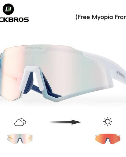 ROCKBROS Cycling Glasses Photochromic Bike Glasses UV400 Protection Sunglasses Skiing Fishing Eyewear MTB Road Bicycle Goggles