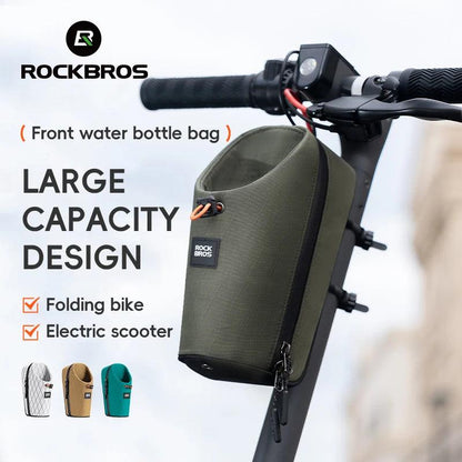 ROCKBROS Folding Bicycle Water Bottle Bags Fashion Front Frame Kettle Bags for Brompton Bike Electric Scooter Tools Package