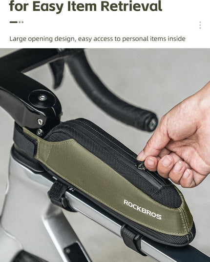 ROCKBROS Bike Bag Portable Bike Top Tube Frame Bag Nylon MTB Road Phone Tool Bag Reflective Ultralight Bicycle Pannier Accessory