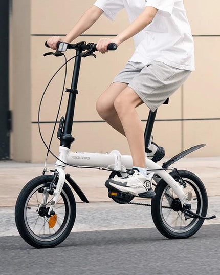 ROCKBROS Portable Folding Bike 14 inch Aluminium Alloy Bike Frame V Brake Lightweight Adult Folding Bicycle