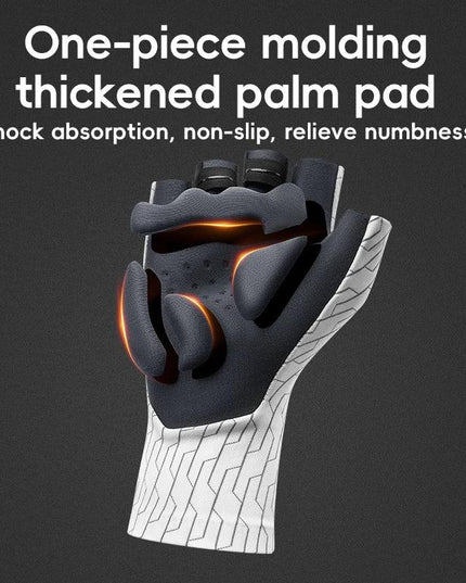 ROCKBROS Cycling Gloves Sunscreen Breathable MTB Road Bike Gloves Shock Absorption Non-slip Gloves Outdoor Thickened Palm Pad