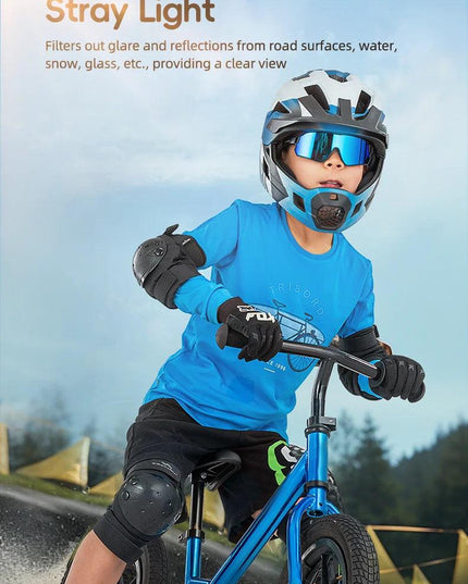 ROCKBROS Children's Cycling Glasses Polarised Sunglasses TR90 Flexible Frame for Boys Girls UV400 Protective Glasses Sports