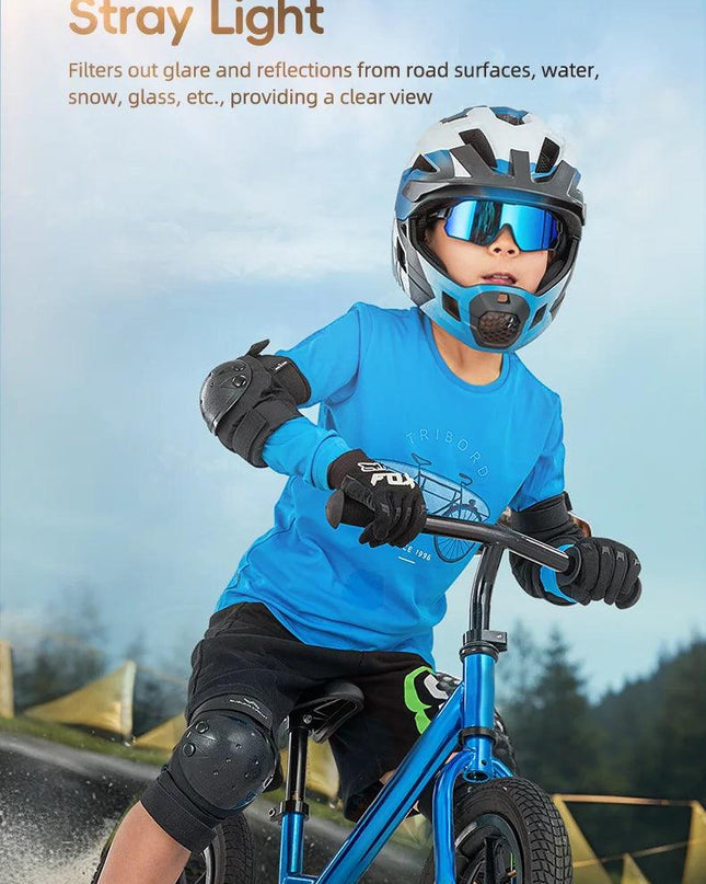 ROCKBROS Children's Cycling Glasses Polarised Sunglasses TR90 Flexible Frame for Boys Girls UV400 Protective Glasses Sports