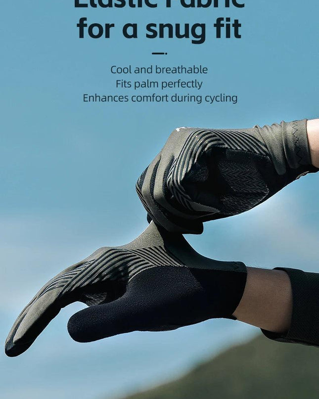 ROCKBROS Summer Cycling Gloves Breathable MTB Road Bike Non-slip Gloves Touch Screen Spring Full Finger Motorcycle Riding Gloves