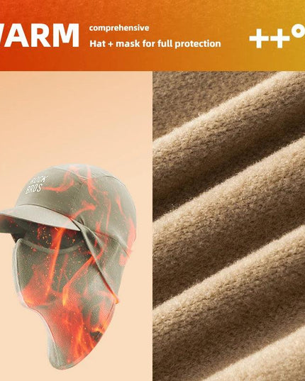 ROCKBROS Winter Cycling Mask and Hat 2 In 1 Fleece Thermal Keep Warm Ear Protection Outdoor Balaclava All Face Mask Men Women
