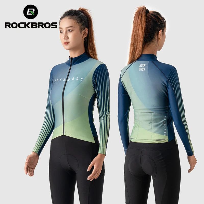 ROCKBROS Autumn Winter Cycling Jacket Fleece Bicycle Clothing for Men Women MTB Road Professional Training Jersey Warm Jacket