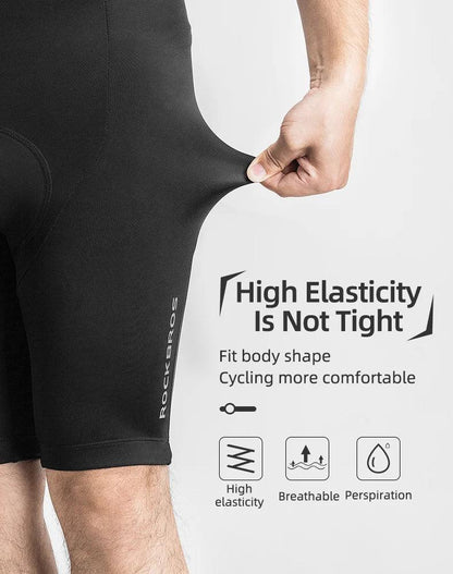 ROCKBROS Cycling Shorts Men Bib Shorts Summer Elastic Padded Bike Tights Anti-slip Breathable MTB Ciclismo Bicycle Under Wear