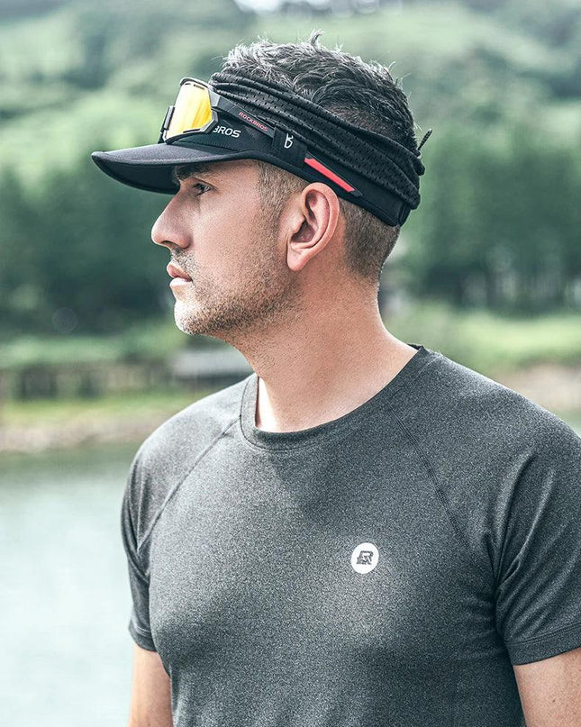 ROCKBROS Refreshing Summer Sun Protection Cap Two Ways to Wear Breathable Quick-Drying Suitable for Helmet Unisex Size Sport Hat