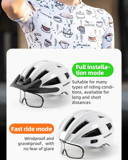 ROCKBROS Ultra-Light Cycling Helmet Taillight Magnetic Goggles Integrated Bicycle Helmet High Quality Protection Mtb Road