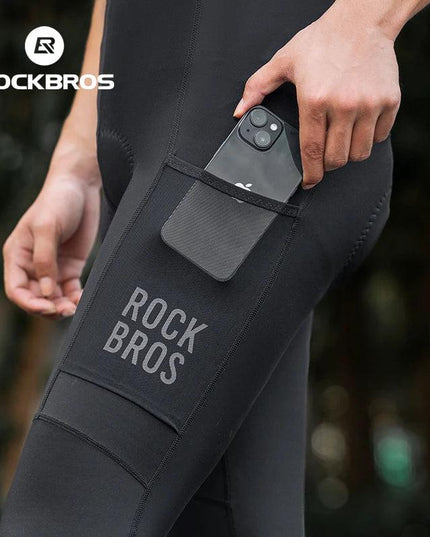 ROCKBROS Cycling Pants Thermal Fleece Winter 3D Padded Riding Leggings Tights Reflective Breathable Mountain Bike Sport Trousers