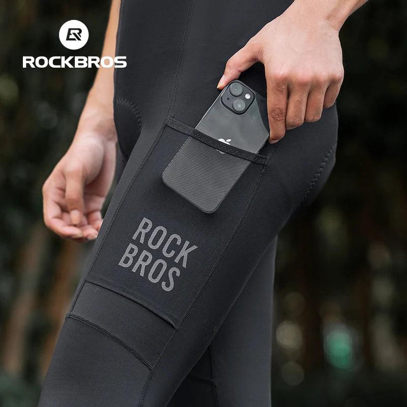 ROCKBROS Cycling Pants Thermal Fleece Winter 3D Padded Riding Leggings Tights Reflective Breathable Mountain Bike Sport Trousers