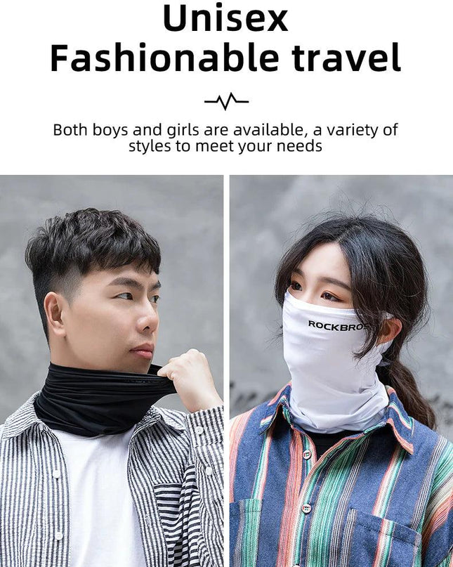 ROCKBROS Summer Face Scarf Neck Sun Protection Silk Cycling Headwear Motorcycle Scooter MTB Road Cycling Mask Breathable Bandana