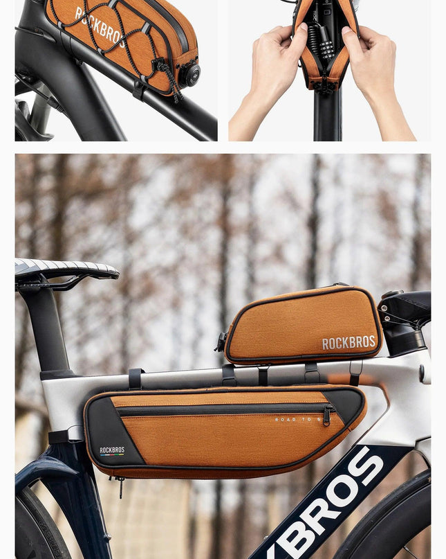 ROCKBROS ROAD TO SKY Cycling Bag Large Capacity Bicycle Front Tube Bag Long Distance Riding Head Beam Hanger Bag Bike Accessory