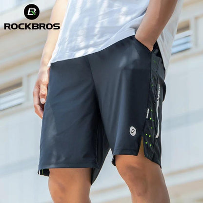 ROCKBROS Running Shorts Unisex Clothing Exercise Gym Shorts Spandex Jogging Fitness Breathable Cycling Outdoor Sports Asian Size