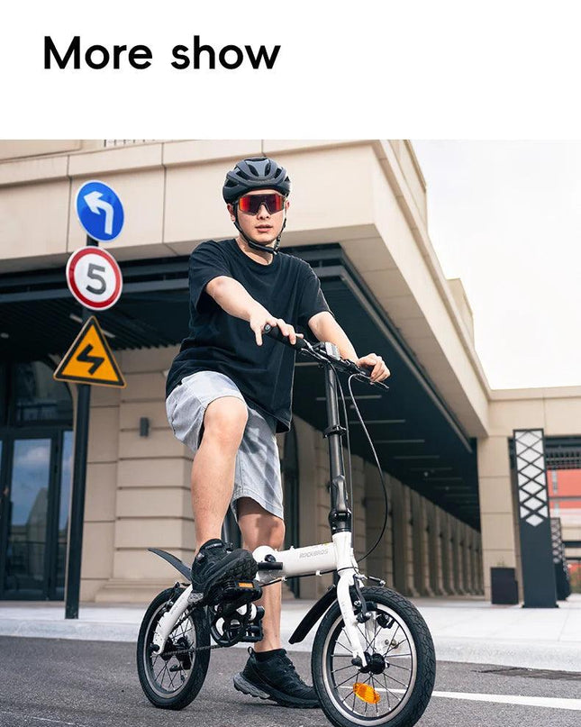 ROCKBROS Portable Folding Bike 14 inch Aluminium Alloy Bike Frame V Brake Lightweight Adult Folding Bicycle
