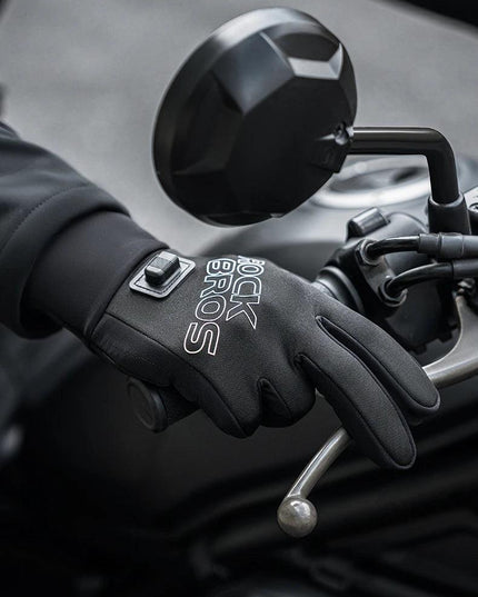 ROCKBROS Heated Gloves USB Rechargeable Touch screen Fingertips Large Heating Area Skiing Gloves Winter Warm Windproof Gloves