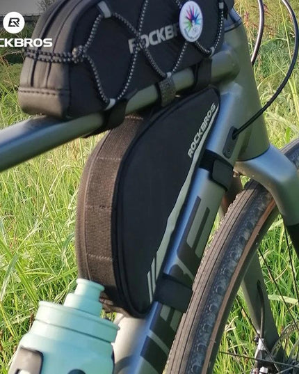 ROCKBROS Triangle Beam Bag Bicycle Top Tube Bag Bike Saddle Bag MTB Road Bike Phone Bag 0.7L High Reflective Bike Accessories
