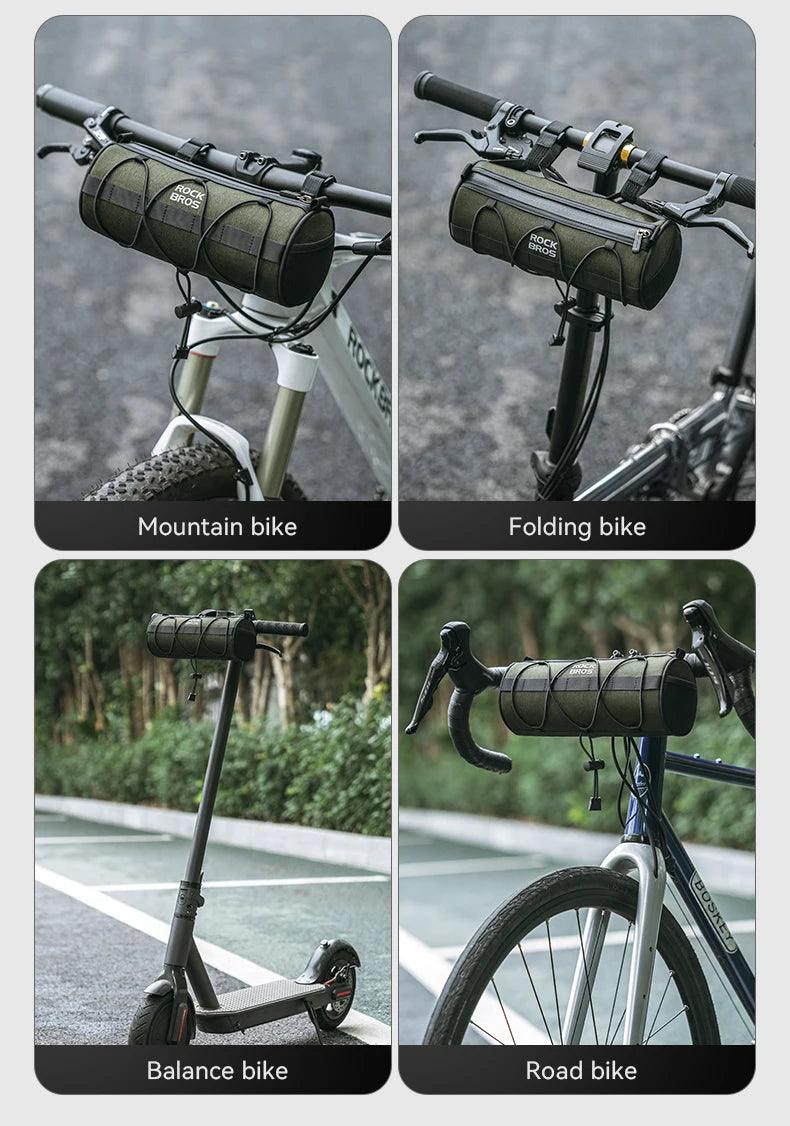 ROCKBROS Bicycle Bag Front Portable Handlebar Pannier 2L Big Capacity Multifunctional Shoulder Bag Reflectice Tube Bike Bag