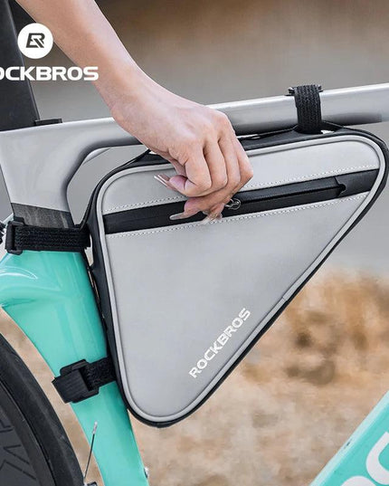 ROCKBROS Bicycle Bag Portable Triangle Bag Reflective Bike Tube Bag Cycling Frame Bag Outdoor Sports Bike Pannier Accessories