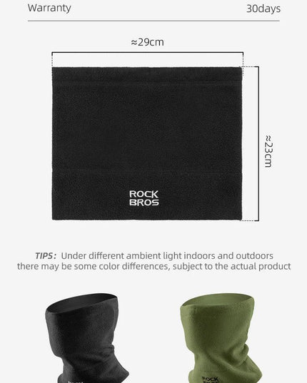 ROCKBROS Winter Scarf Hats Fleece Windproof Balaclava Hiking Warm Mask Bandana Ear Neck Cover Thermal Camping Sport Gear