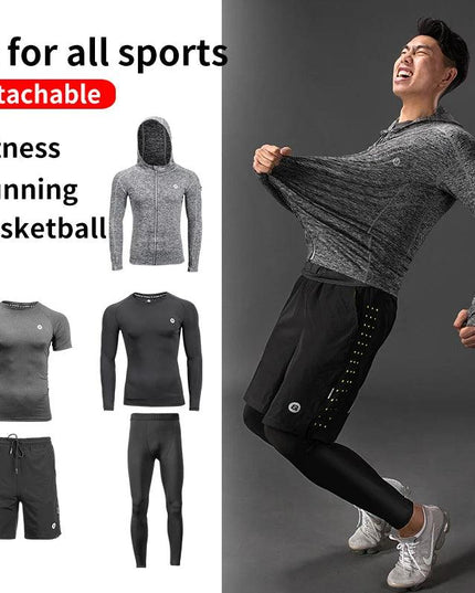 ROCKBROS Men's Tracksuit Gym Fitness Running 5 Pcs/Set Quick Dry Sweat-absorb Compression Sport Suit Clothes Jogging Sport Wear
