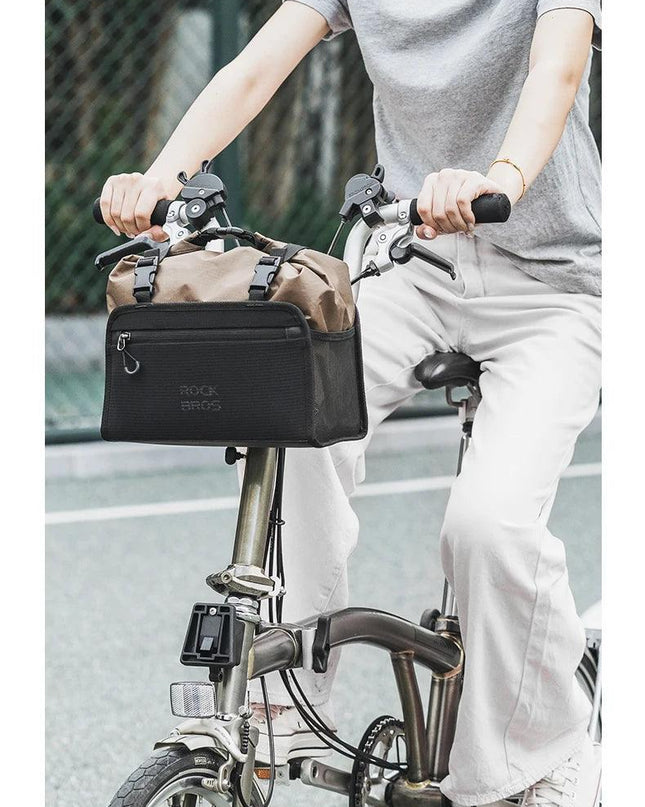 ROCKBROS Bike Front Frame Bag 5.5L Large Capacity Adjustable Handlebar Bag Portable Shoulder Bag Reflective Cycling Packing