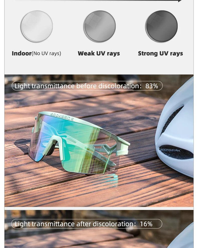 ROCKBROS New Cycling Glasses Ultralight Photochromic Anti-Fog Cycling Sunglasses MTB Road Outdoor Sports UV Protection Goggles ﻿