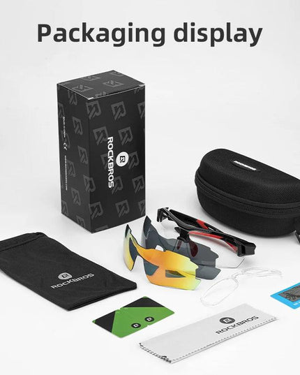ROCKBROS Polarized Cycling Glasses Men Sports Sunglasses Road MTB Mountain Bike Bicycle Riding Protection Goggles Eyewear 5 Lens