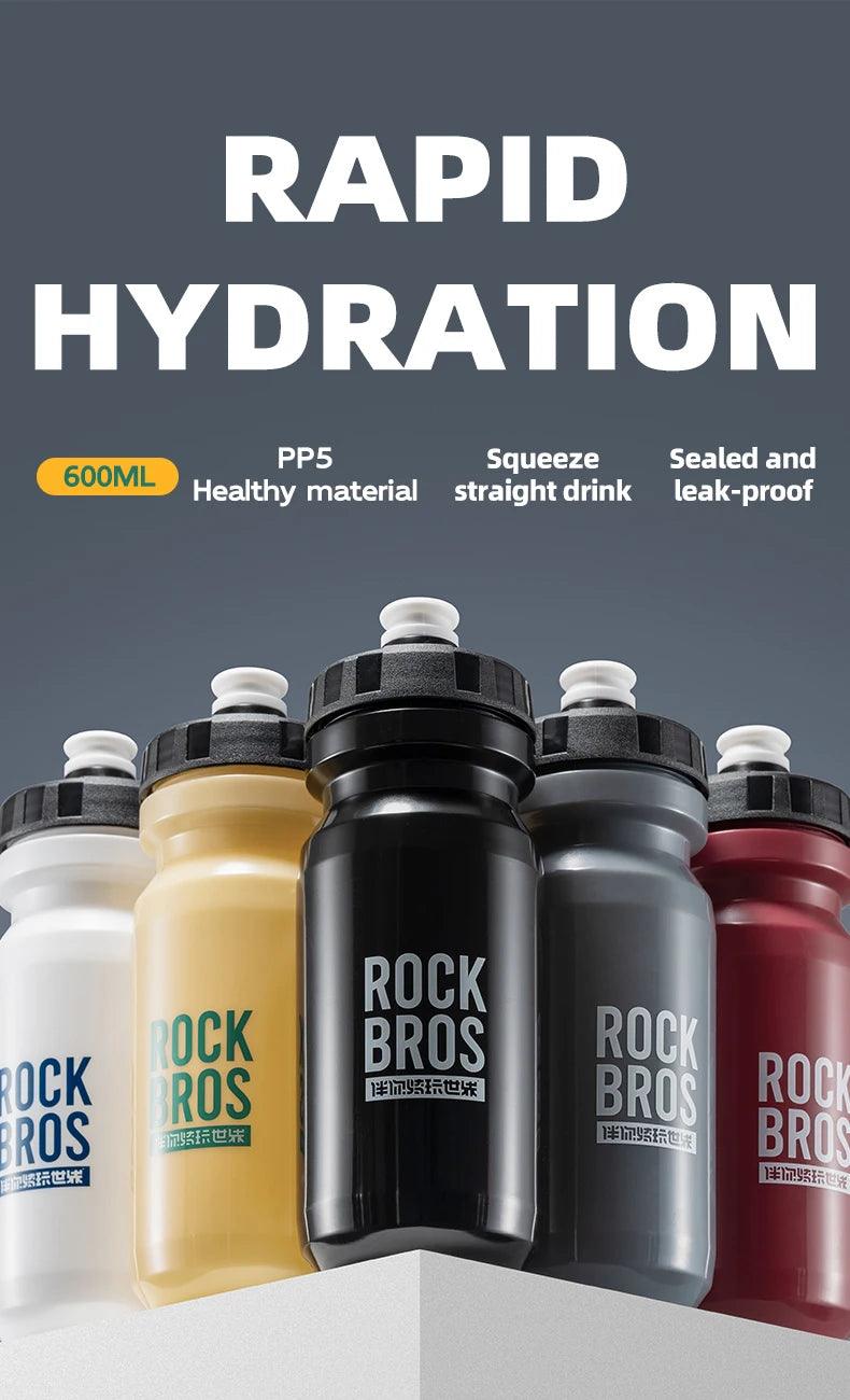 ROCKBROS Bicycle Water Bottle With Dust Cover 600ml PP5 MTB Road Bike Leak-proof Bottle Outdoor Travel Portable Sports Cup