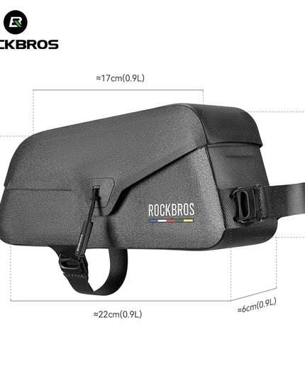 ROCKBROS Waterproof Bicycle Top Tube Bag Lightweight Bike Frame Pack Durable Cycling Storage Bag for Mountain and Road Bikes